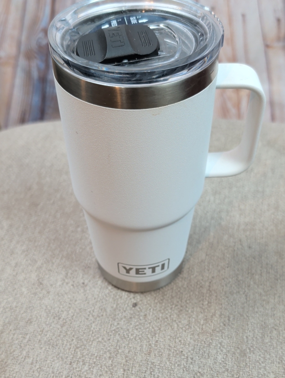 YETI Rambler 20 oz Travel Mug with Handle - White